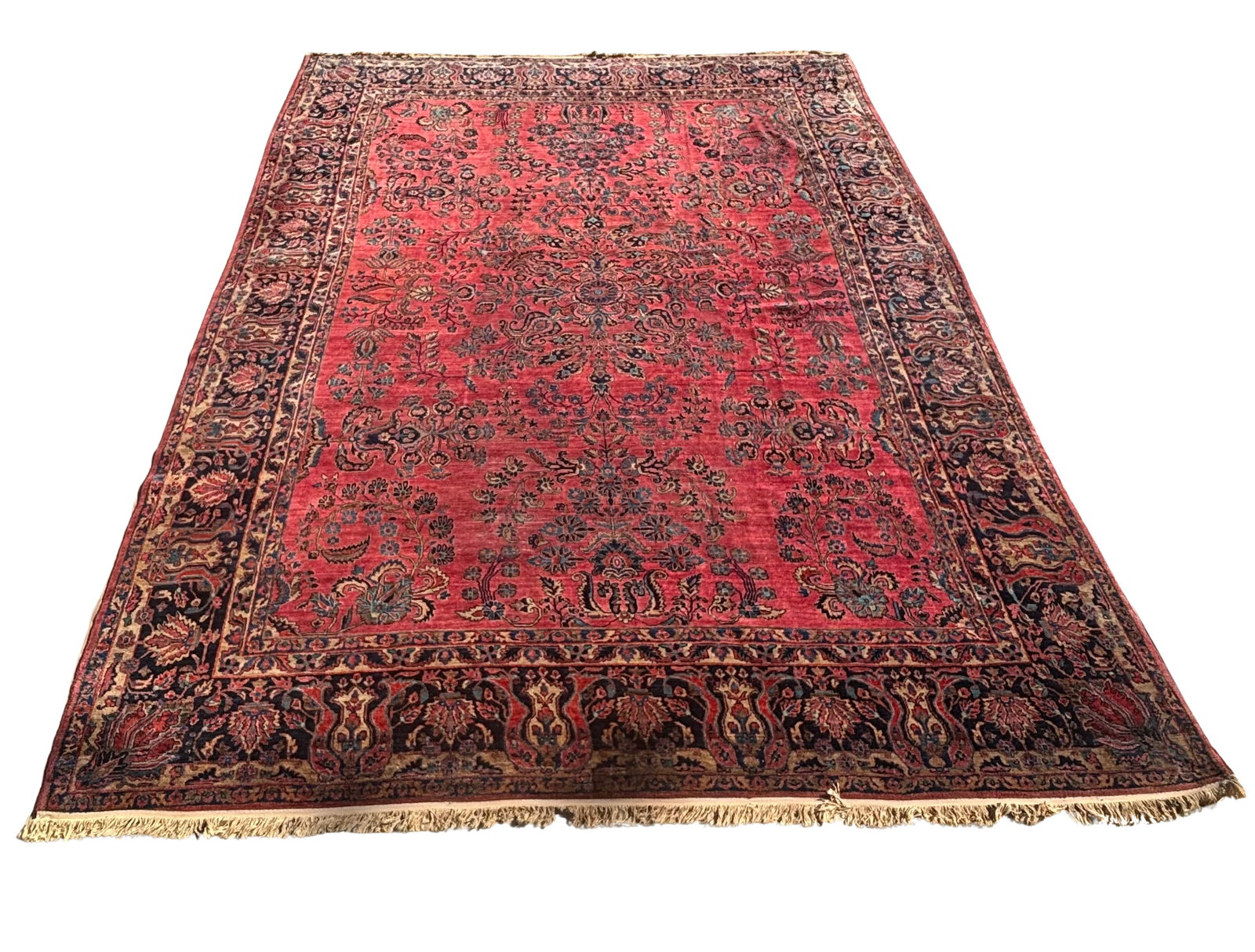 Large antique Persian Sarouk Hand knotted rug 13' 7" x 10' (1 of 12)