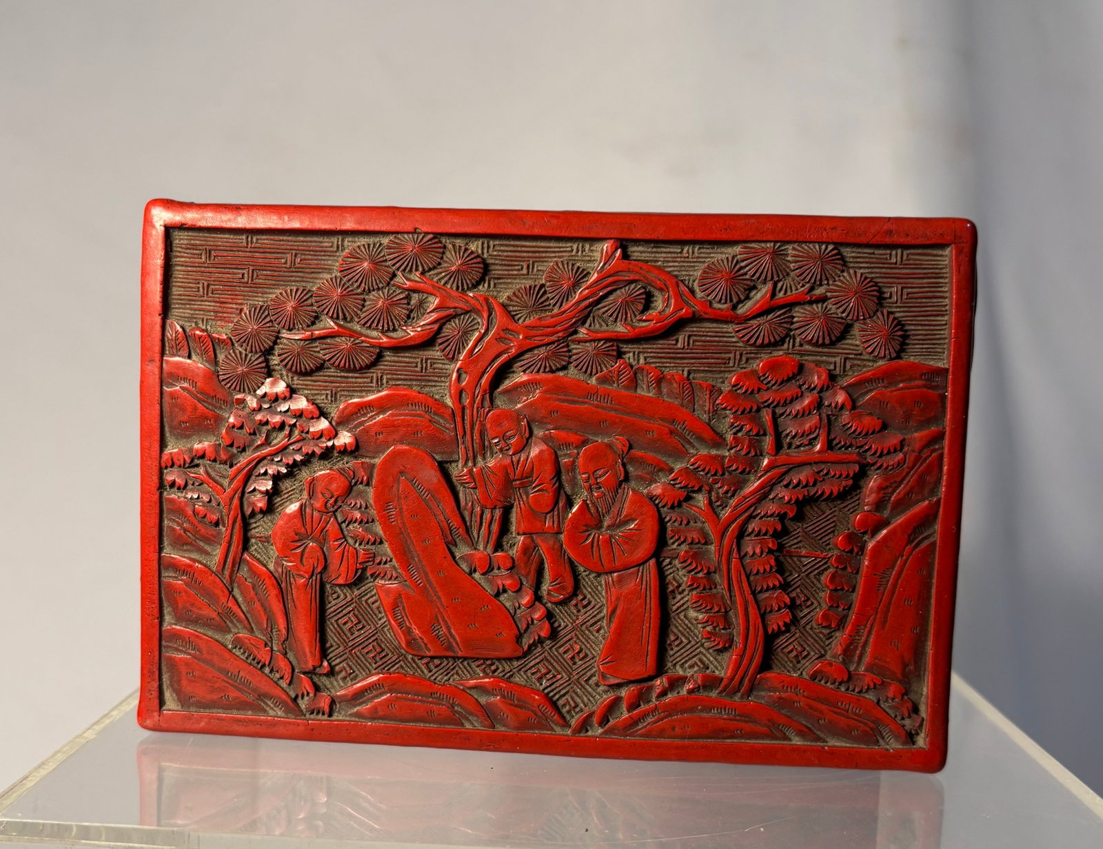 A Chinese Red Lacquer Carved Scholar’s Box (1 of 8)