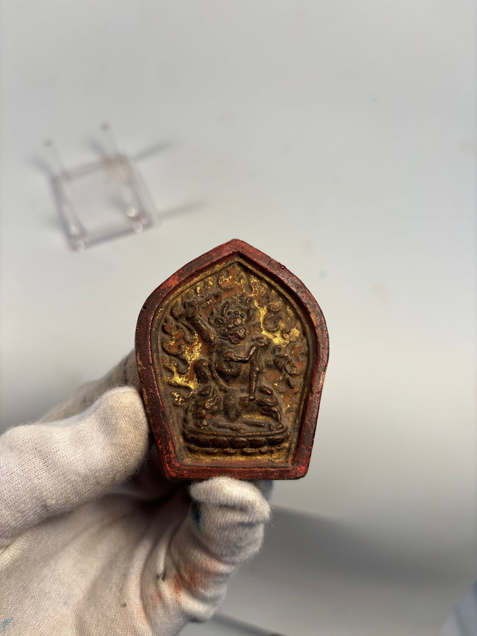Tibetan terracotta tsa-tsa plaque - 4