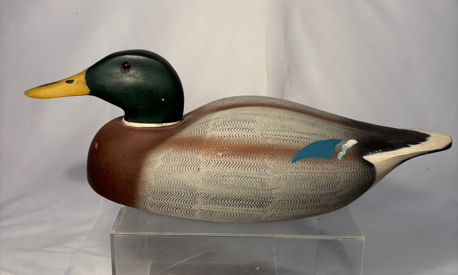 A Mid Century Hand Painted Duck Hunting Decoy by Decoys Unlimited