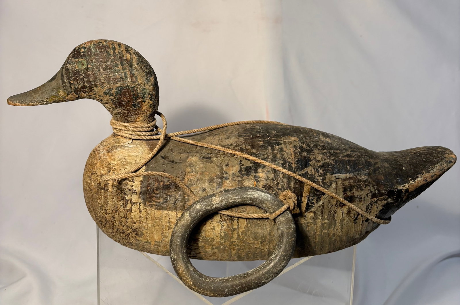 An Early 20th Century “L. Hancock?? Carved Wooden Duck Decoy