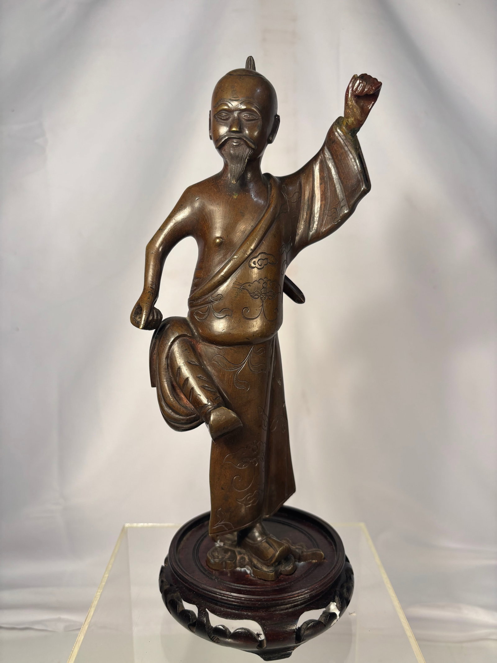 A Chinese Bronze Figure of a Daoist Immortal Boy ,19th cnetury