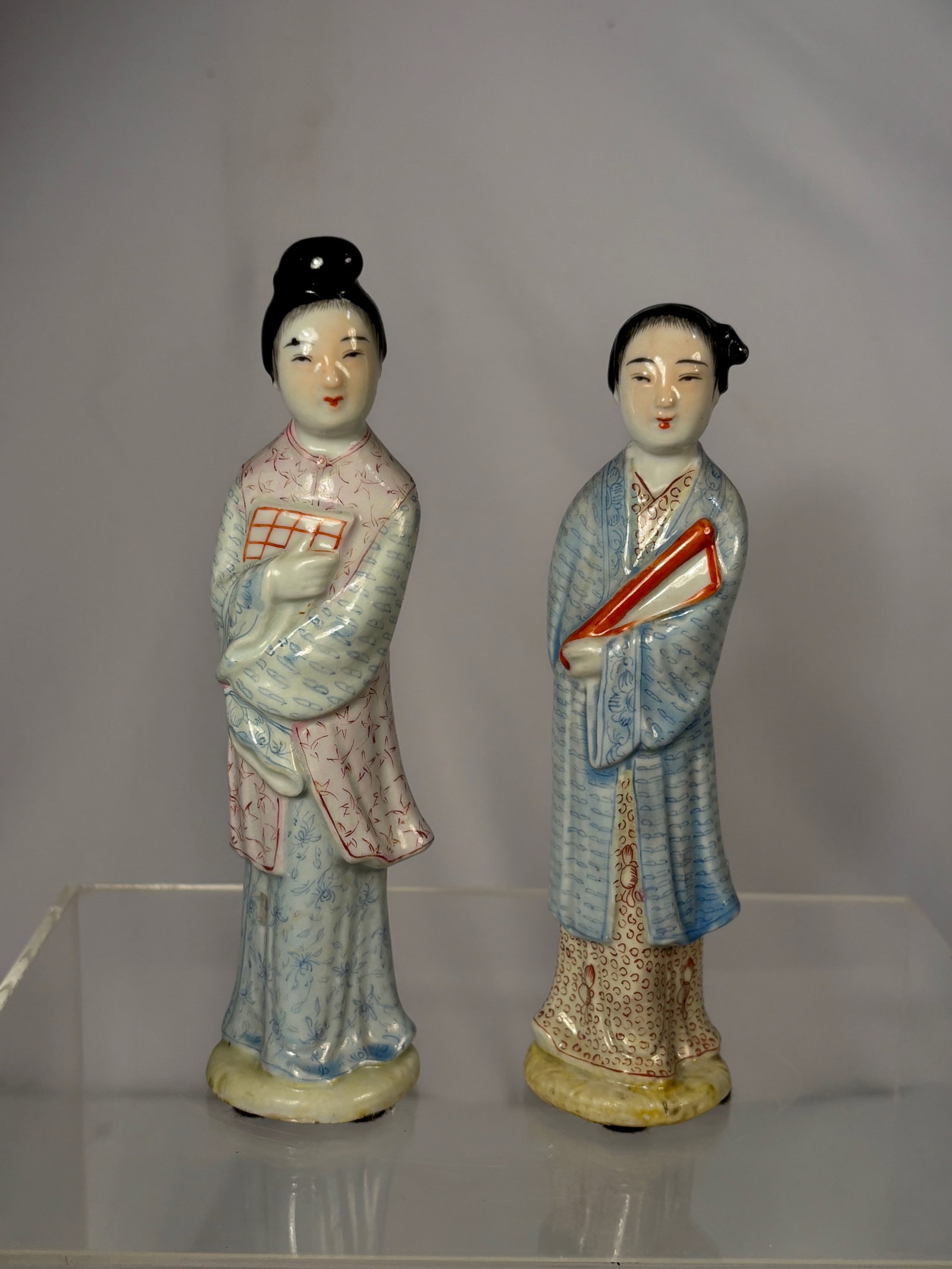 Pair of Chinese Porcelain Lady Figurines