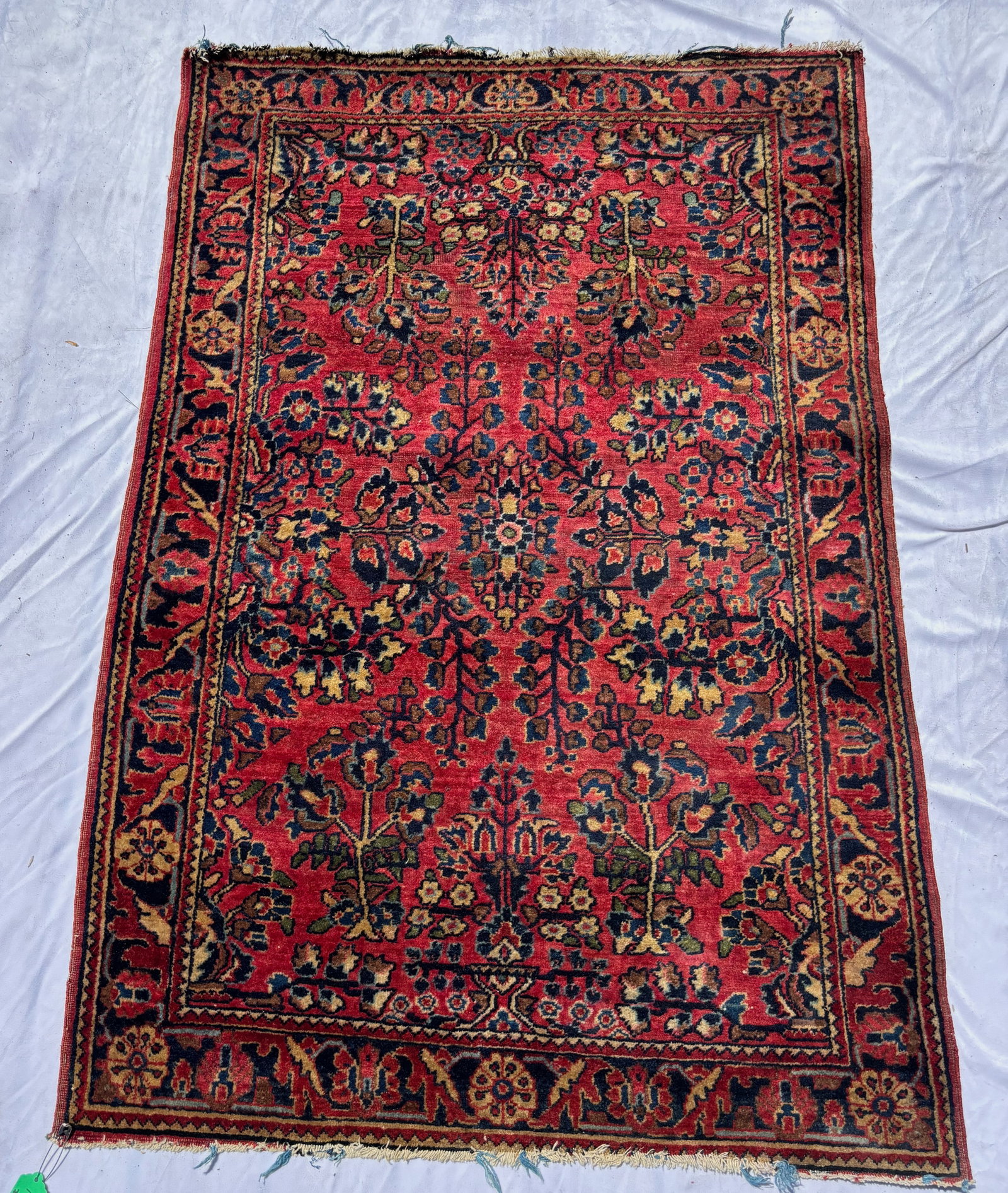 Antique Persian Sarouk-Style Hand-Knotted Wool Rug, 60 x 40 in.