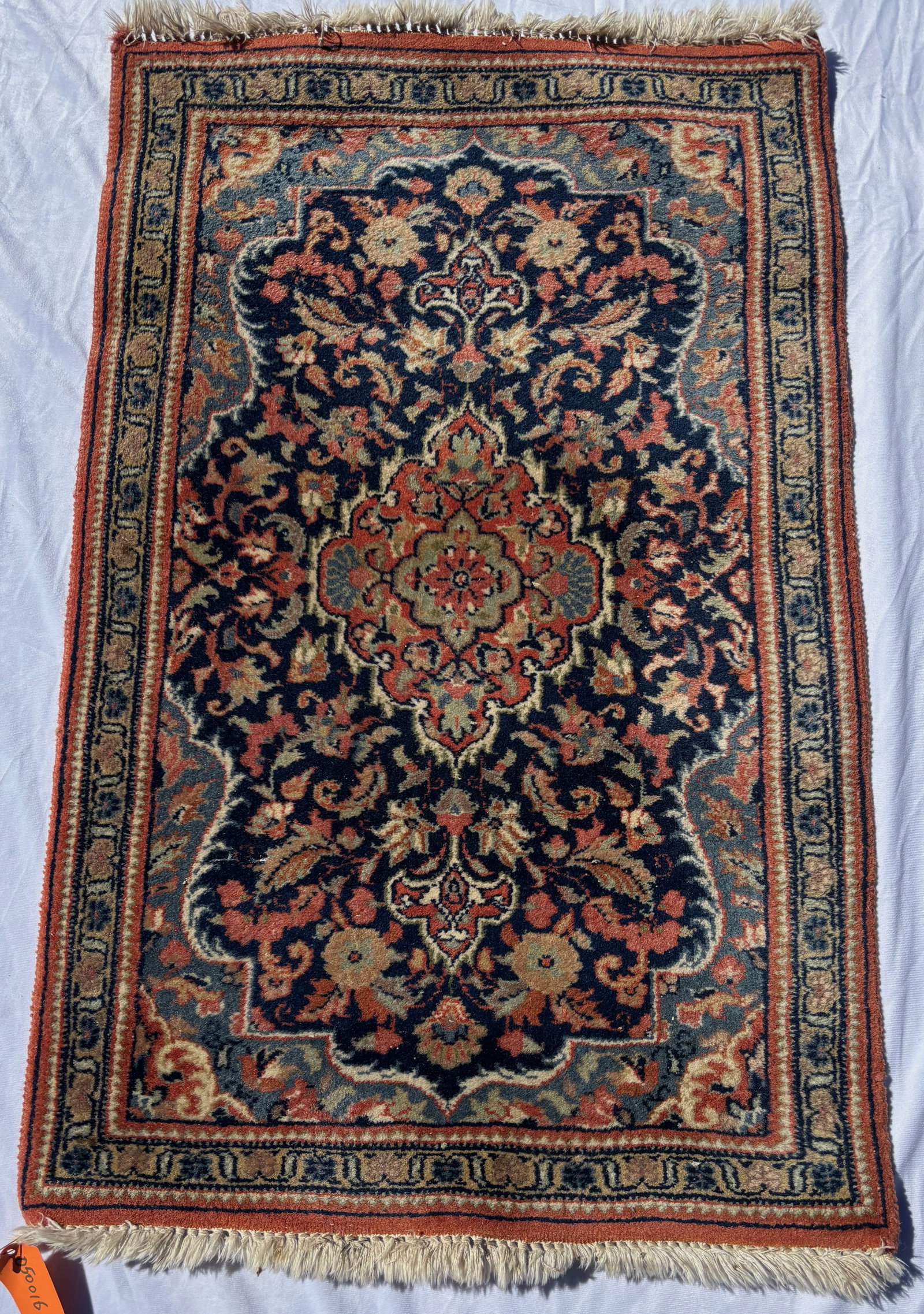 Antique Hand-Knotted Floral Persian Rug 40 x 24 inches. (1 of 8)