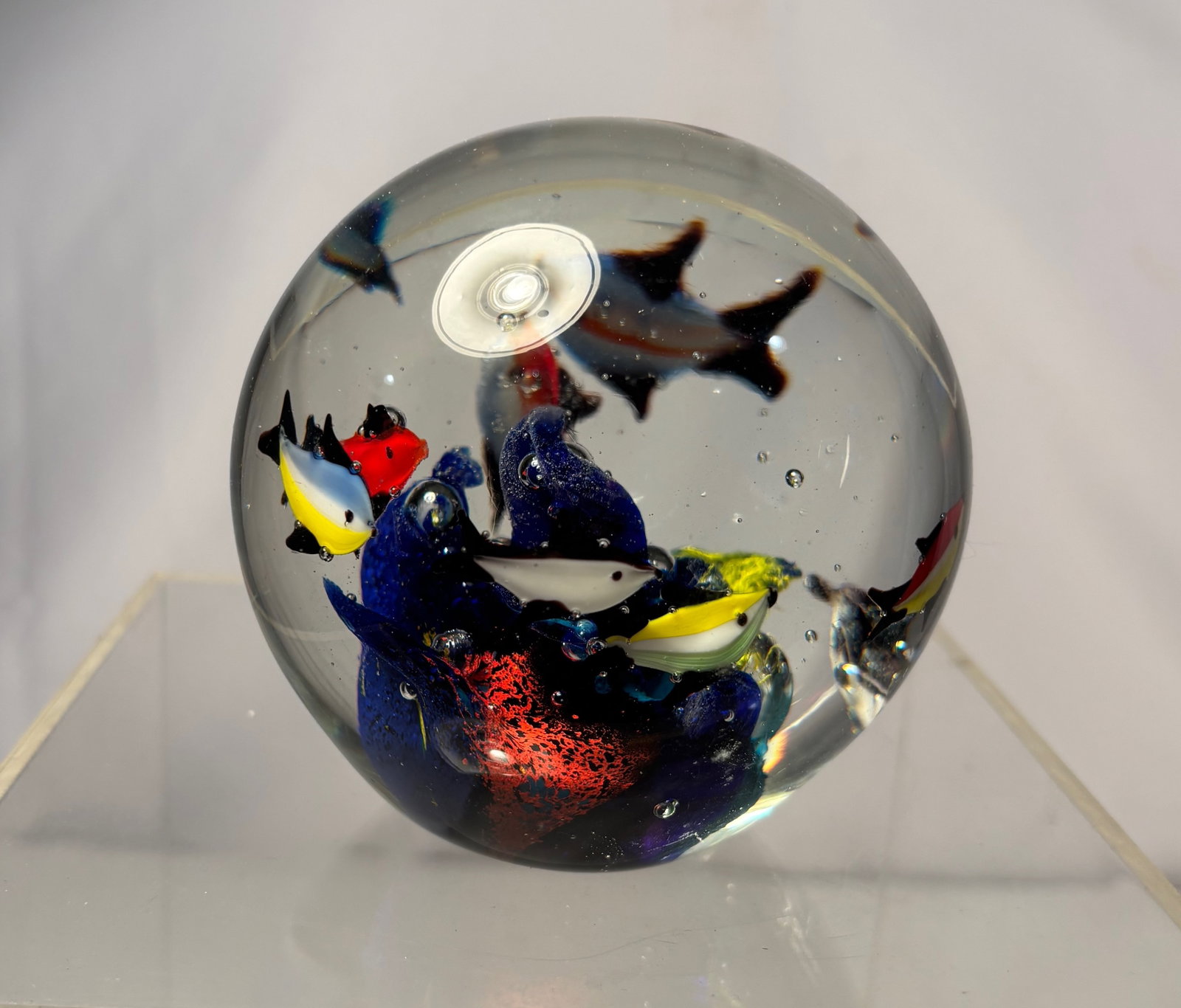 A Large Studio Art Glass Fish Paperweight