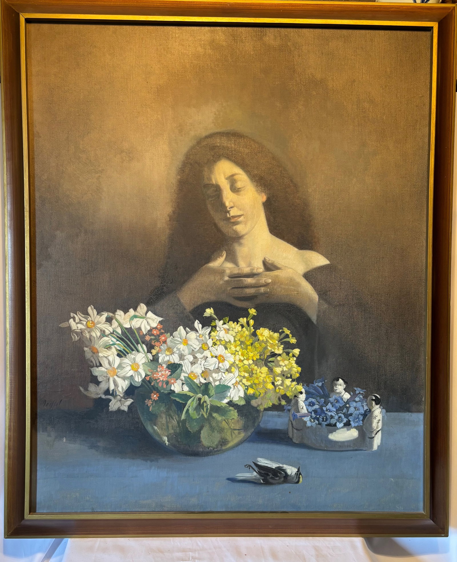 Attributed Alphonse Meiffren Figural Still Life Oil Painting