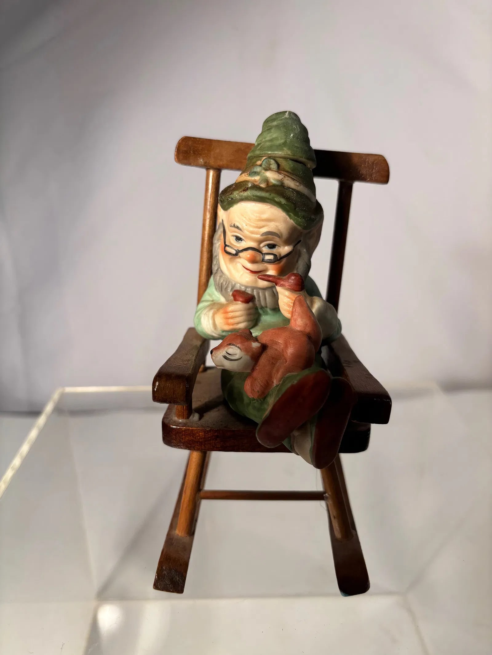 A Vintage Figural Liquor Decanter Bottle, Old Man in Rocking Chair, Mid-20th Century (1 of 5)