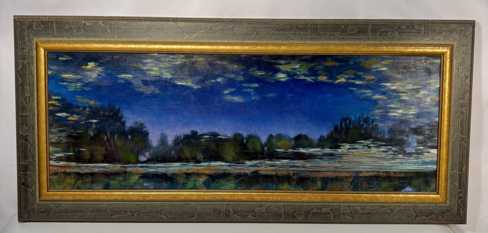 Signed Framed Impressionistic Landscape oil Painting