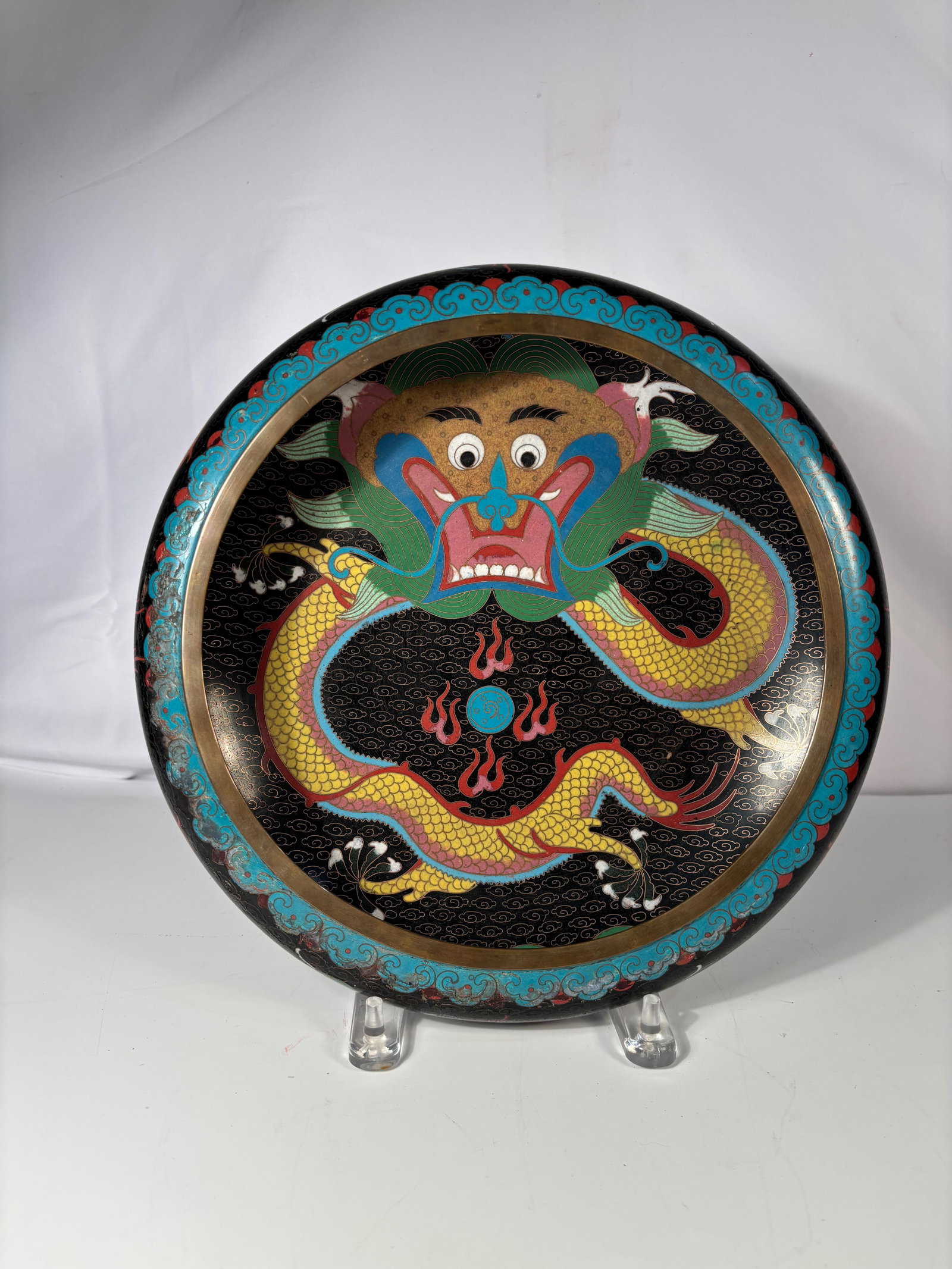 A Large Chinese Cloisonné Brush Pot