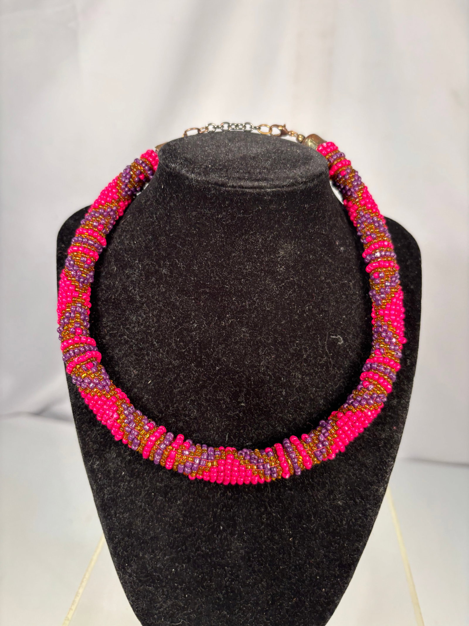 Handmade Multicolor Seed Bead Rope Necklace