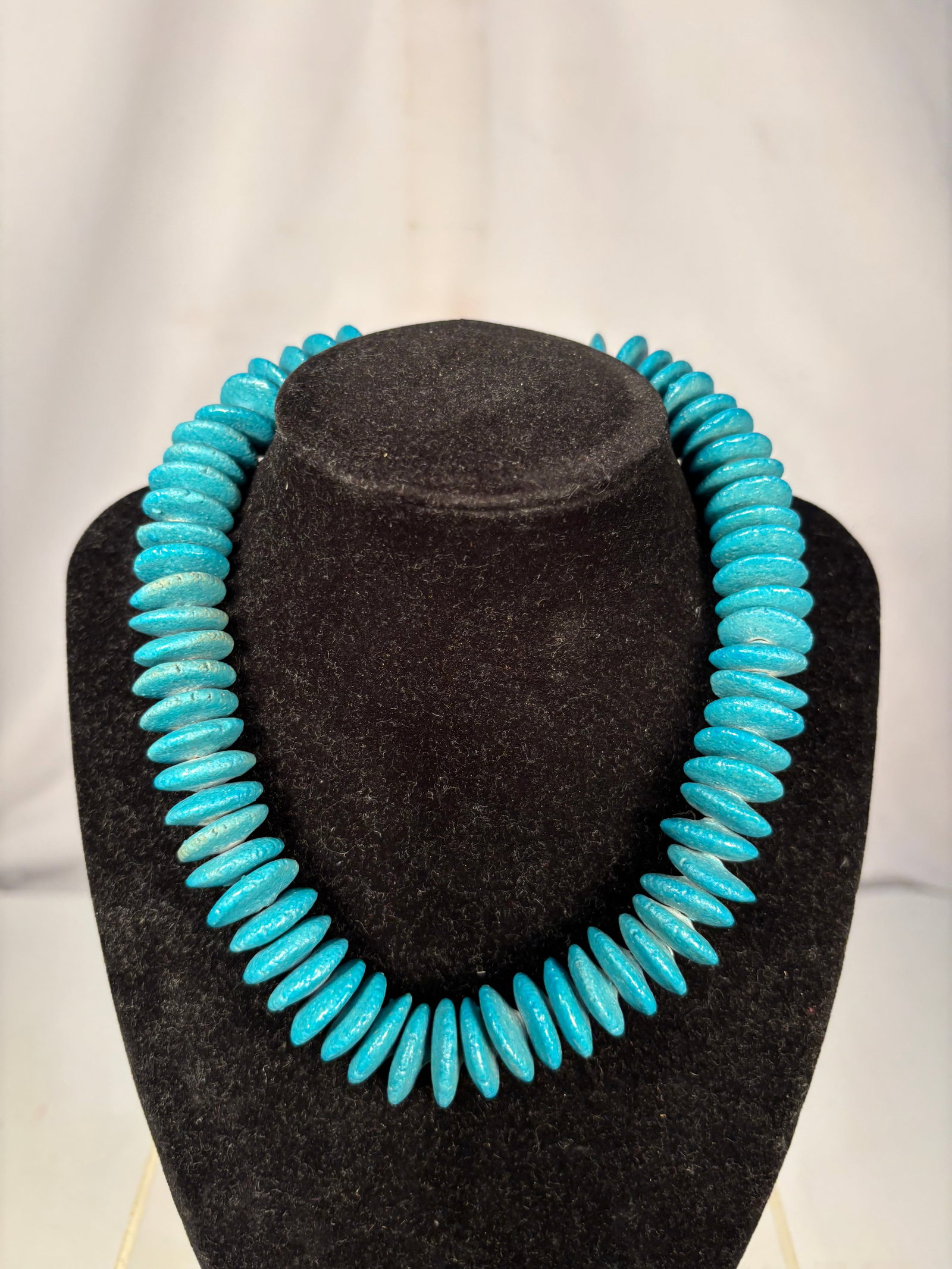 Turquoise Disc (Heishi-Style) Bead Necklace