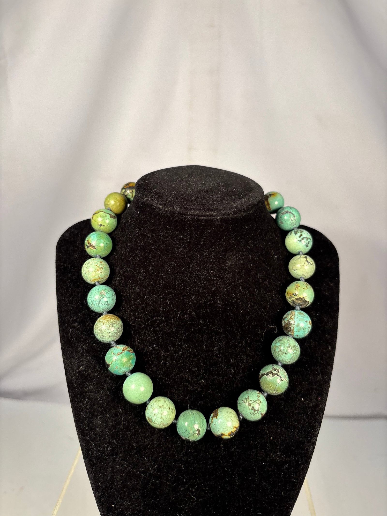 Vintage Large Turquoise Bead Necklace, 89.76 Grams
