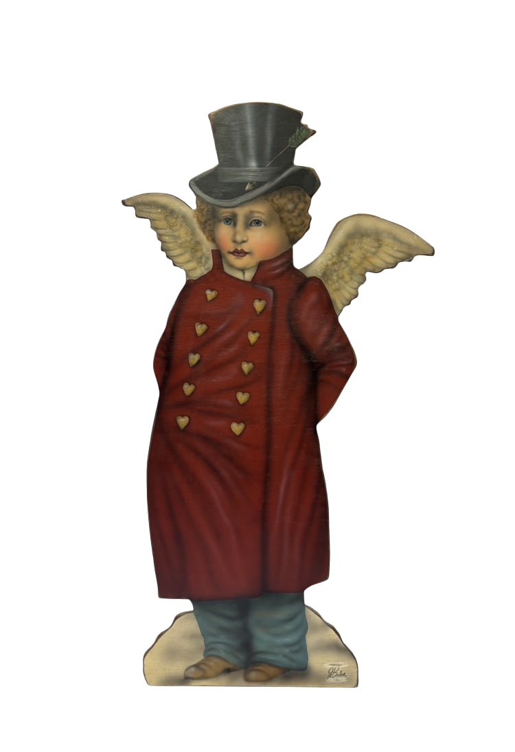Boardwalk Originals 40" Cherub Top Hat Plywood Cutout Signed Barrett & Buller (1 of 10)