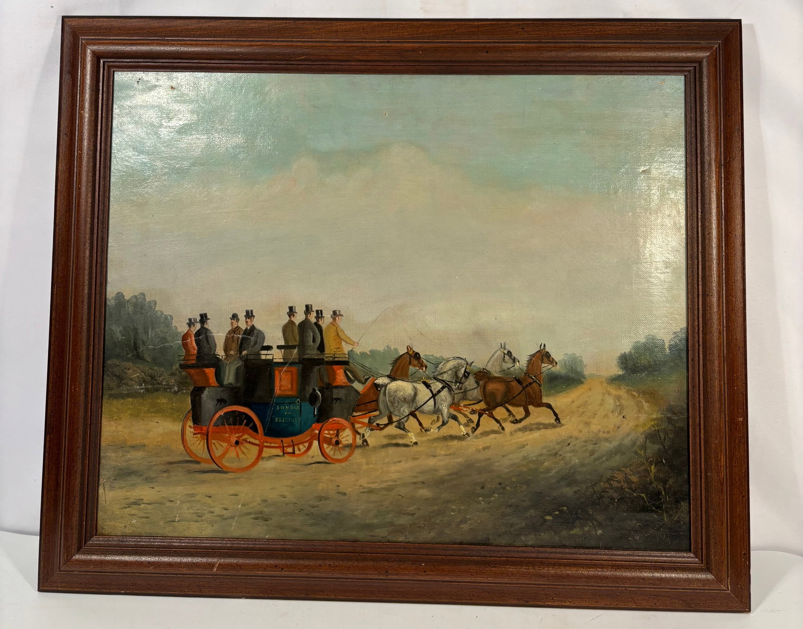 Philip Henry Rideout (British, 1860–1920) Horse-Drawn Stagecoach Oil on Canvas