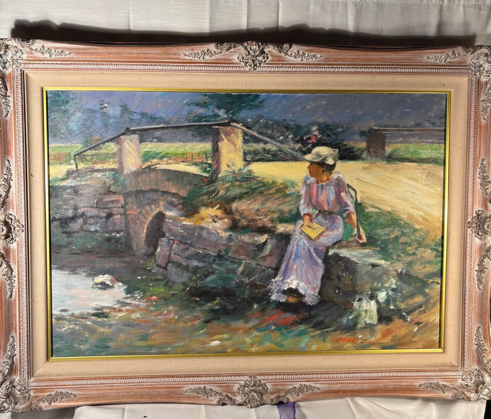 Hraback Signed Expressionist Floral Still Life Painting