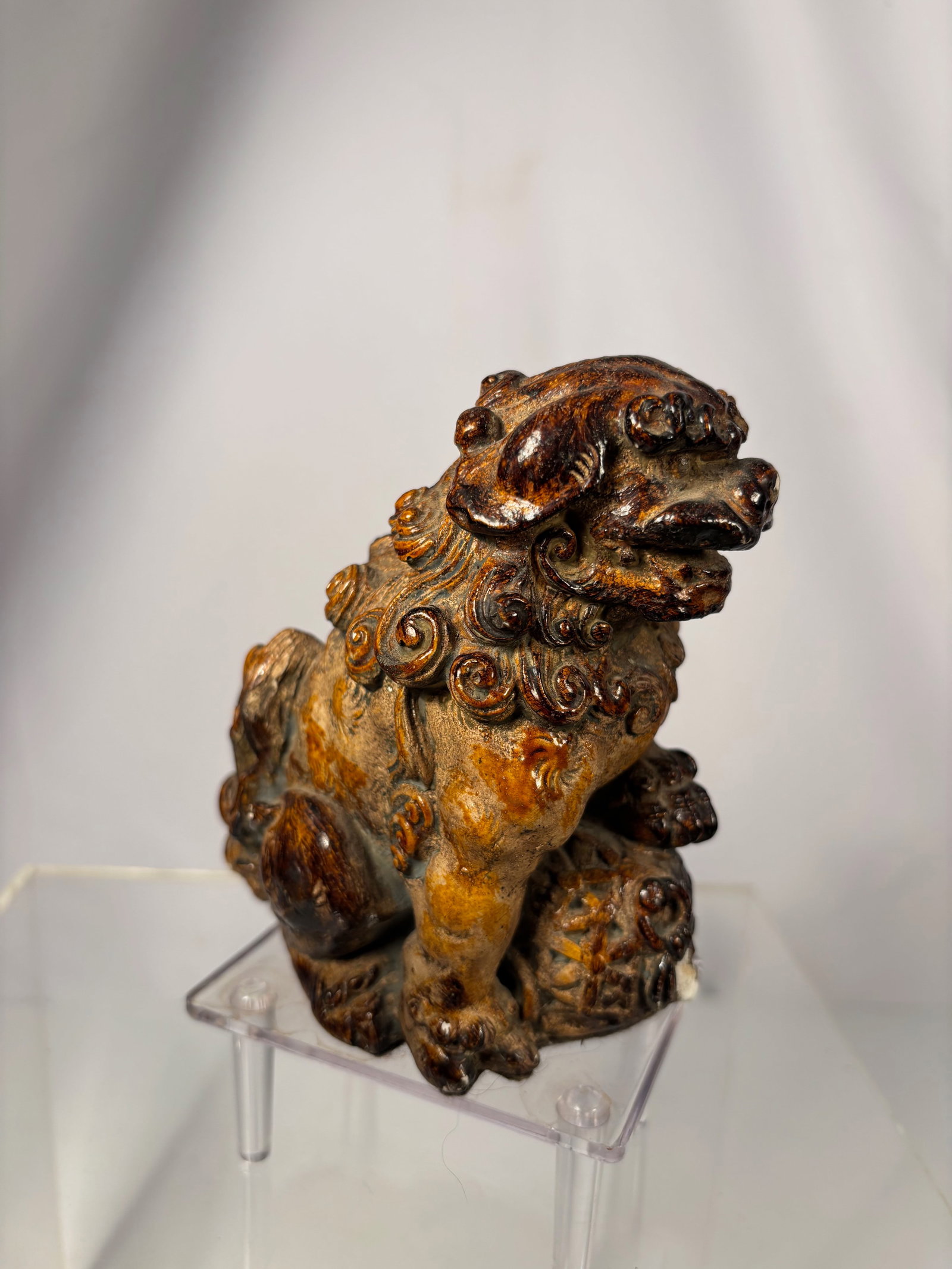 A Chinese Sancai-Glazed Ceramic Guardian Lion, Ming Dynasty or earier