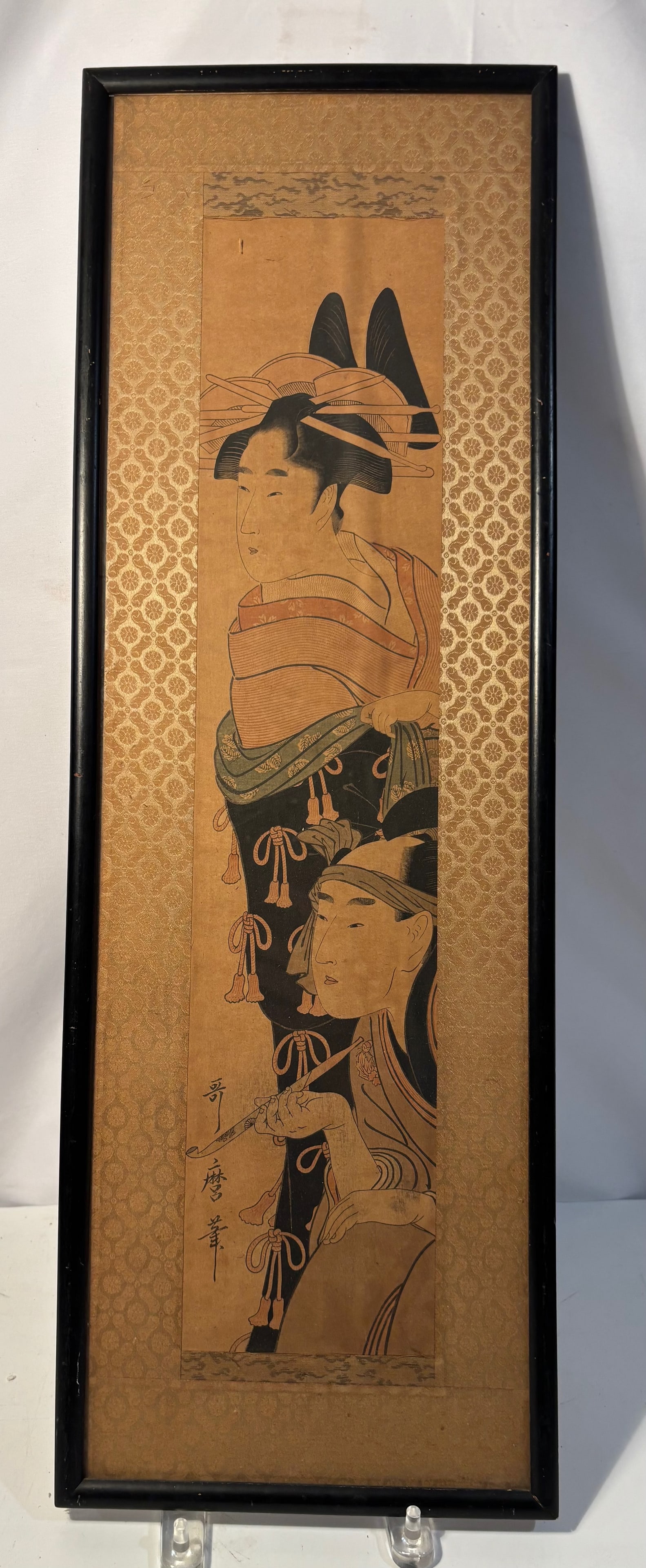 Kitagawa Utamaro (1753–1806), Japanese Bijin-ga Woodblock Print of a Beauty with Kiseru