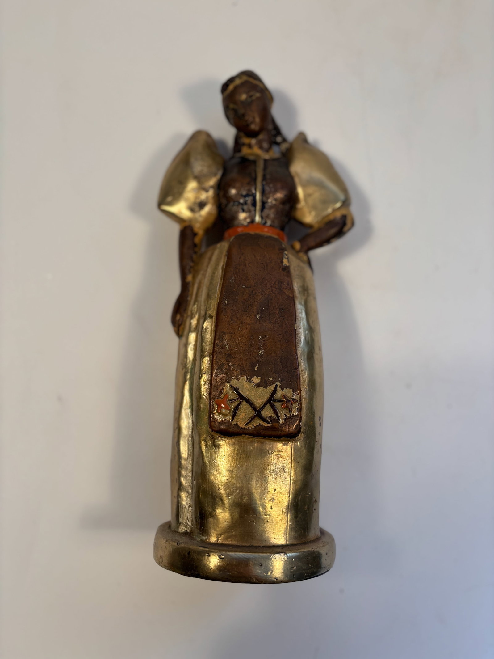 AN EUROPEAN gilt bronze figurine: 19th century, the figurine shows significant signs of aging, patina. Dimensions?height: 12.5 inches