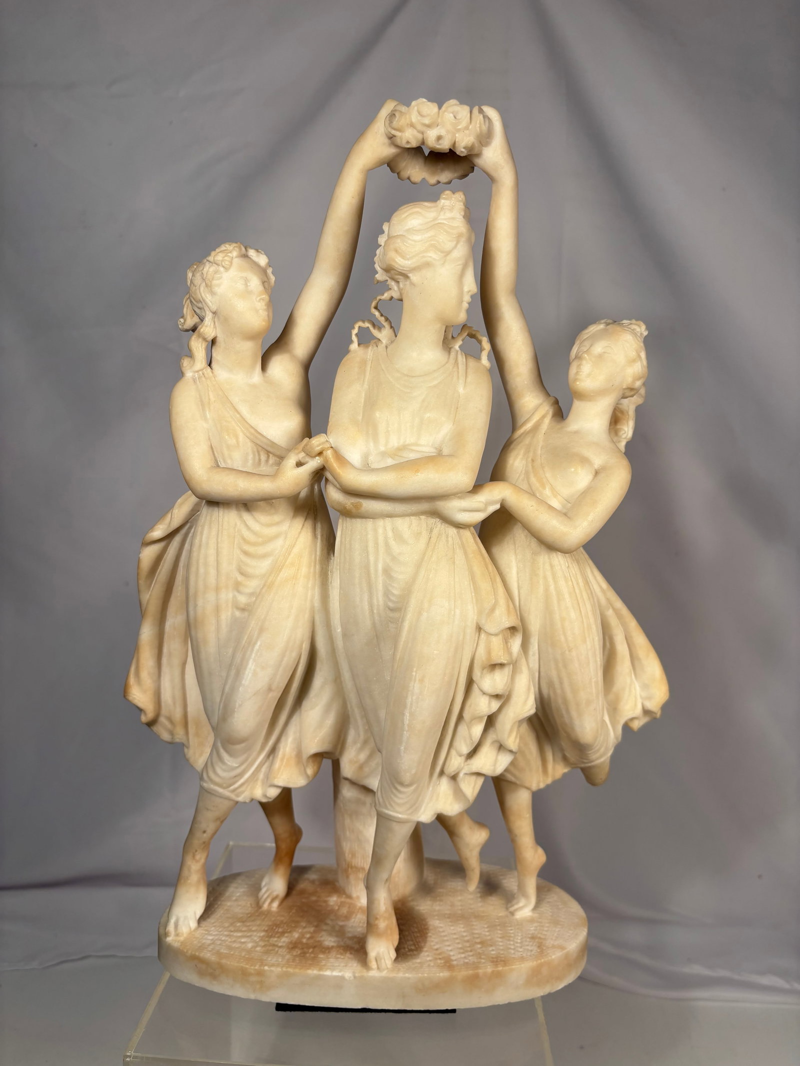 Italian Alabaster Figural Group of the Three Graces, 20th Century (1 of 17)