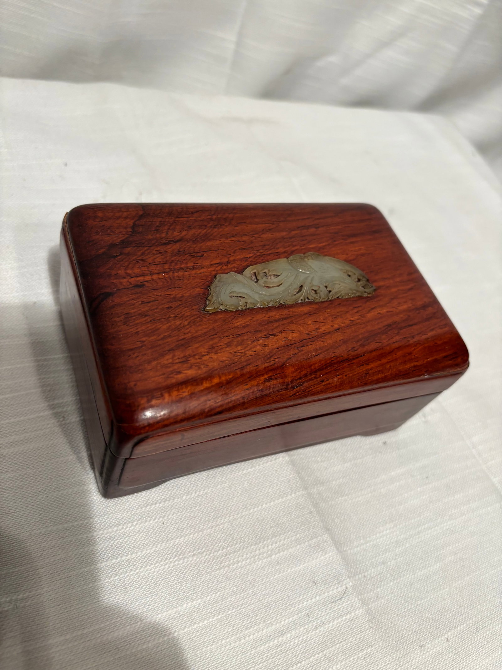 A Chinese Rosewood Box w/ Jade Inset (1 of 6)