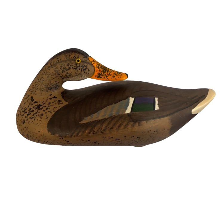 Capt. Harry Jobes Signed 1985 Gadwall Hen Duck Decoy (1 of 9)