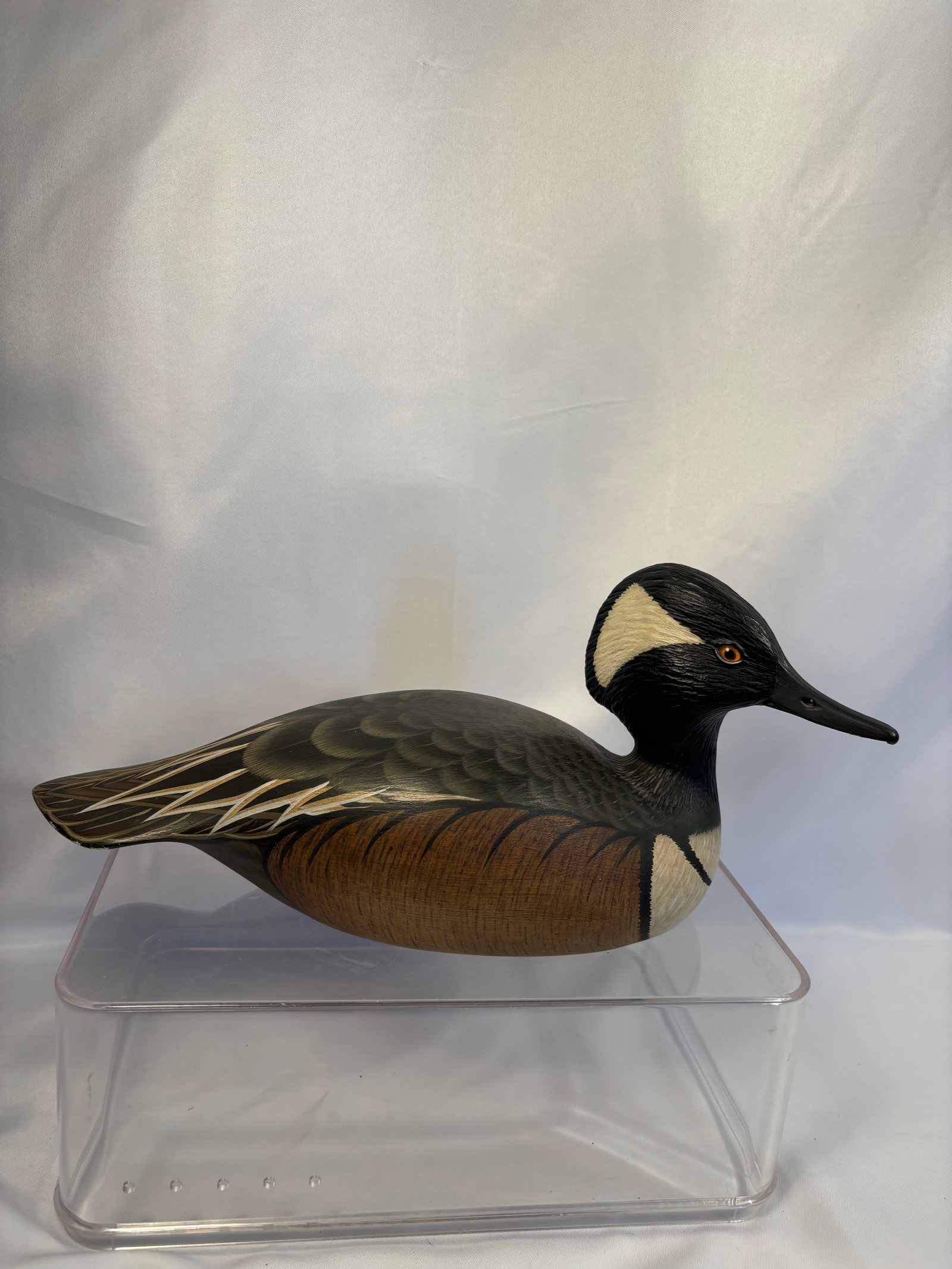 Armand J. Carney Signed Hooded Merganser Drake Decoy, 1989 (1 of 13)