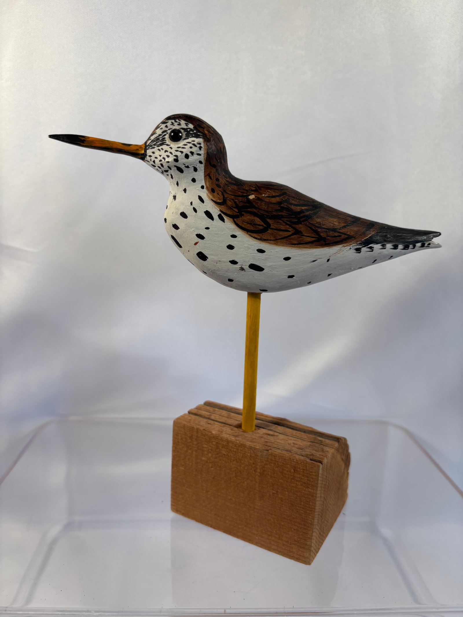 Y.U.P. Ltd. Maryland Folk Art Spotted Sandpiper Shorebird Carving (1 of 7)
