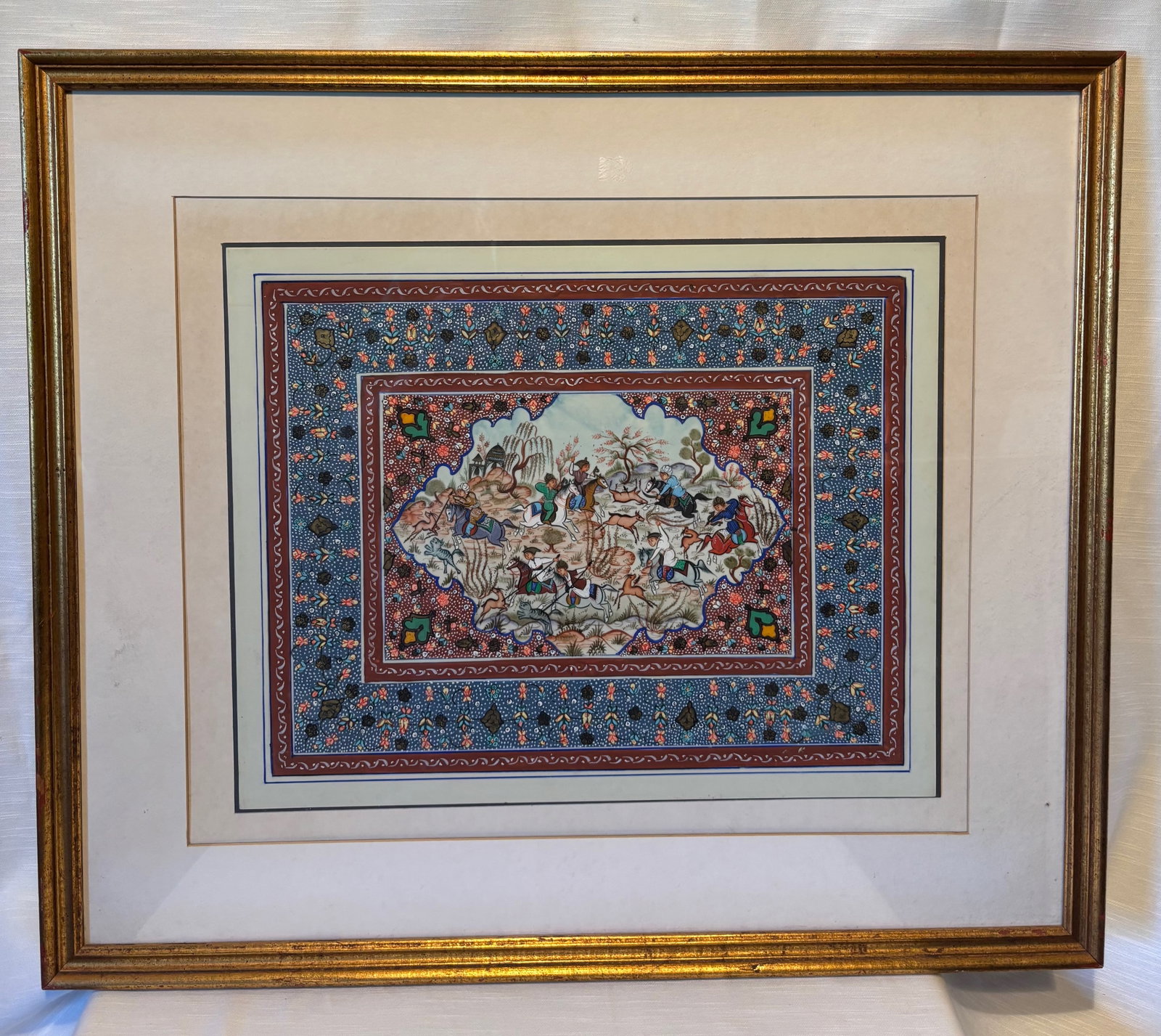 Persian Painting Hunting Scene Framed (1 of 12)