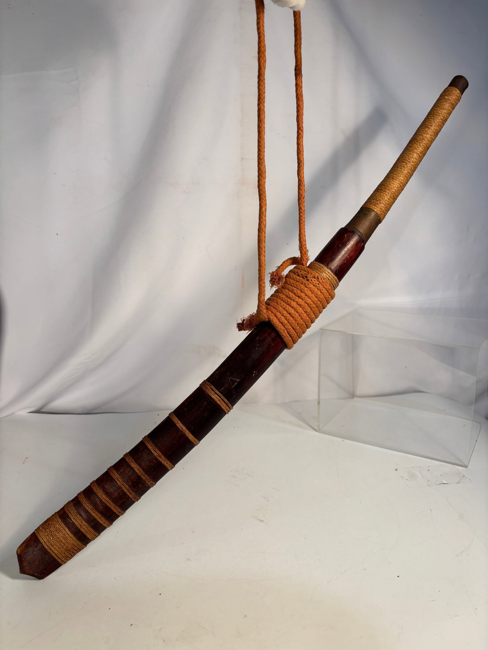 Antique Asian/Japanese Hand Forged Utility Sword with Wood Scabbard (1 of 14)