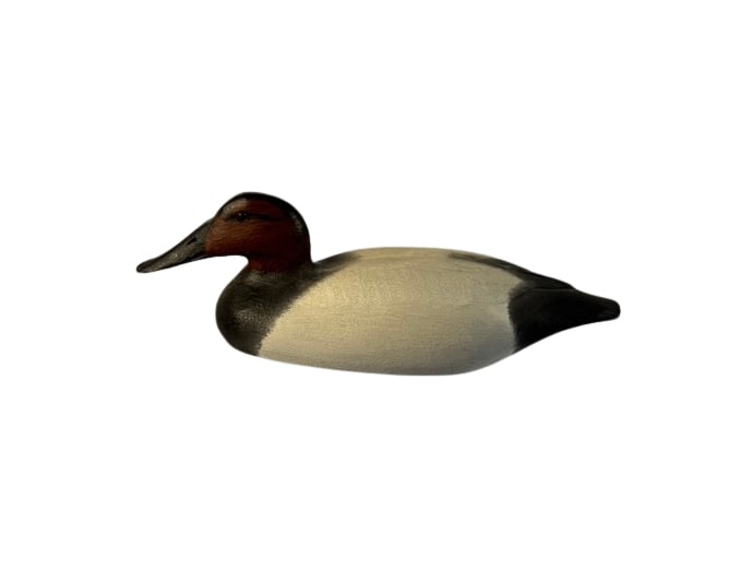 Dave Stavely Hand-Carved Miniature Canvasback Drake Decoy, 1992 (1 of 6)