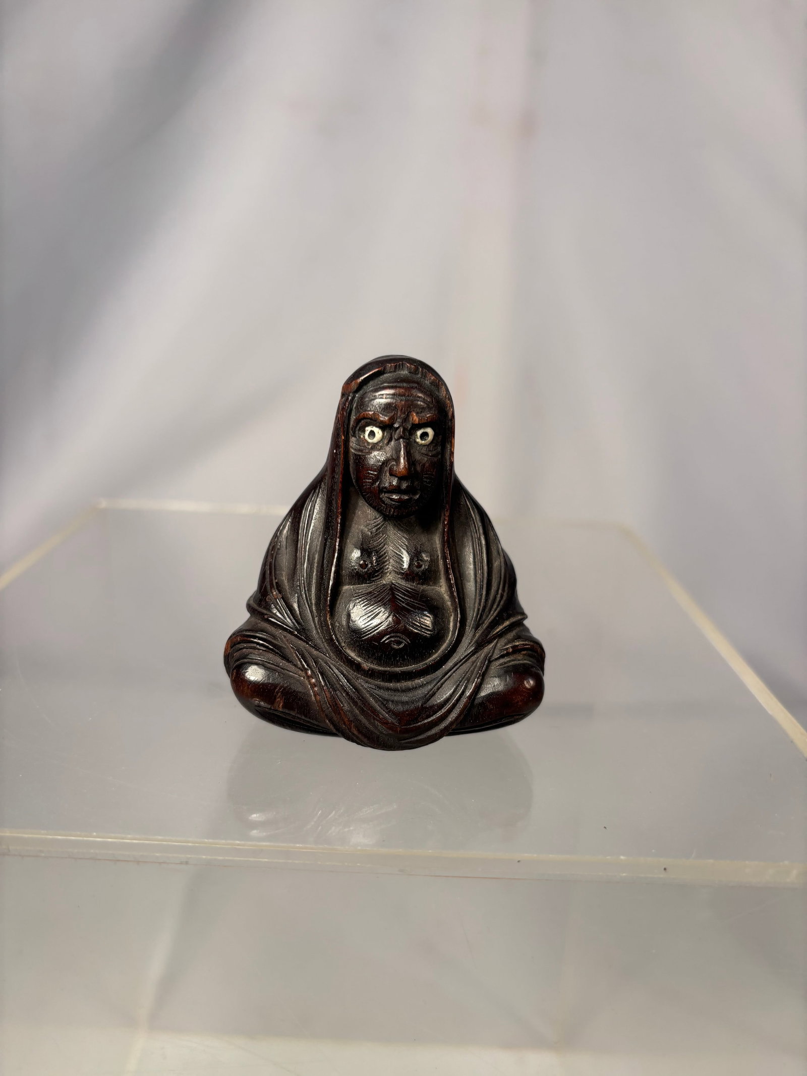 19th C. Japanese Wood Daruma Netsuke, Hara Shumin School Edo to Meiji period (1 of 10)
