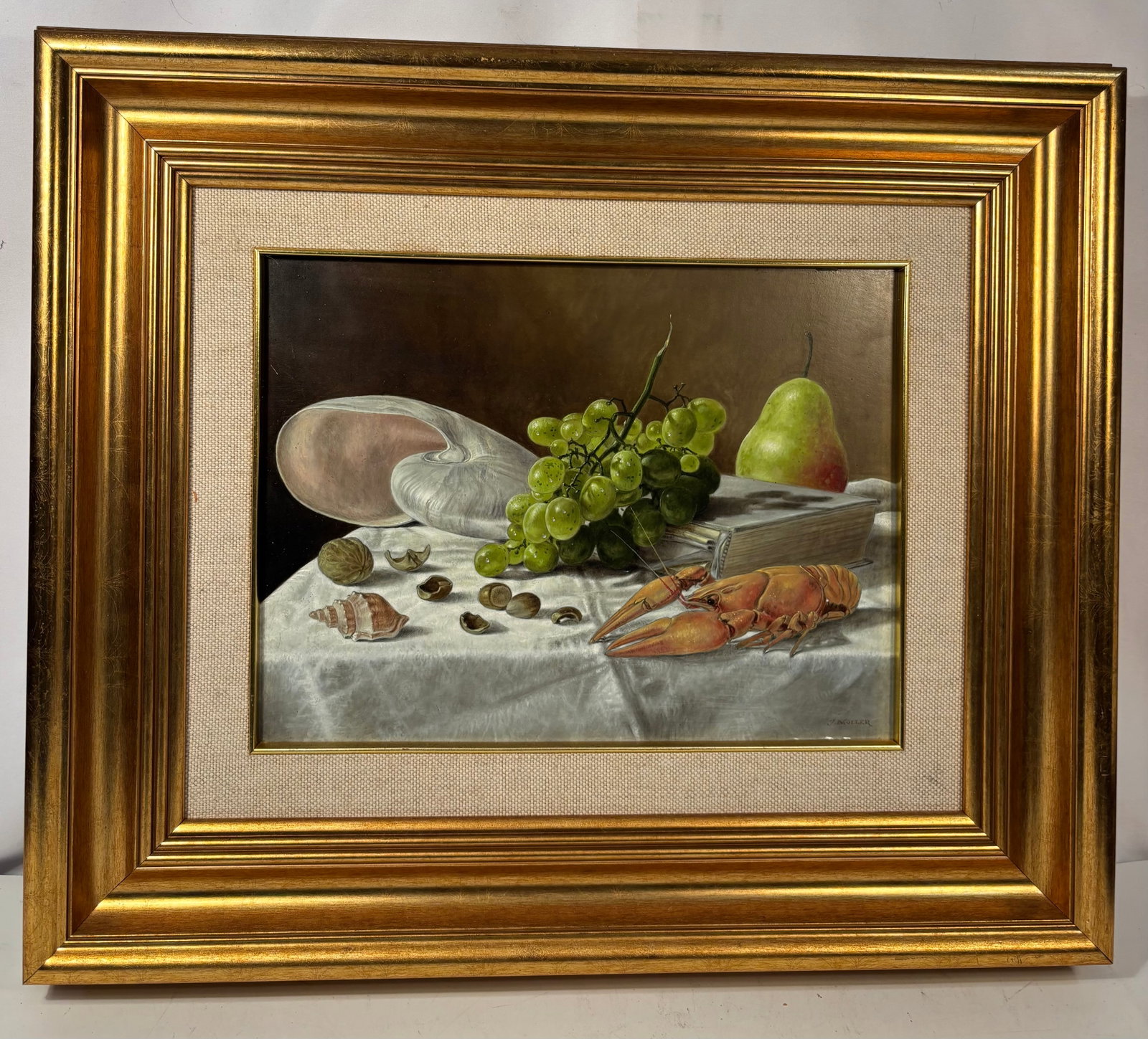 Jerzy Müller (Polish, b. 1954) Still Life with Lobster, Shells & Fruit, Oil on Canvas (1 of 7)