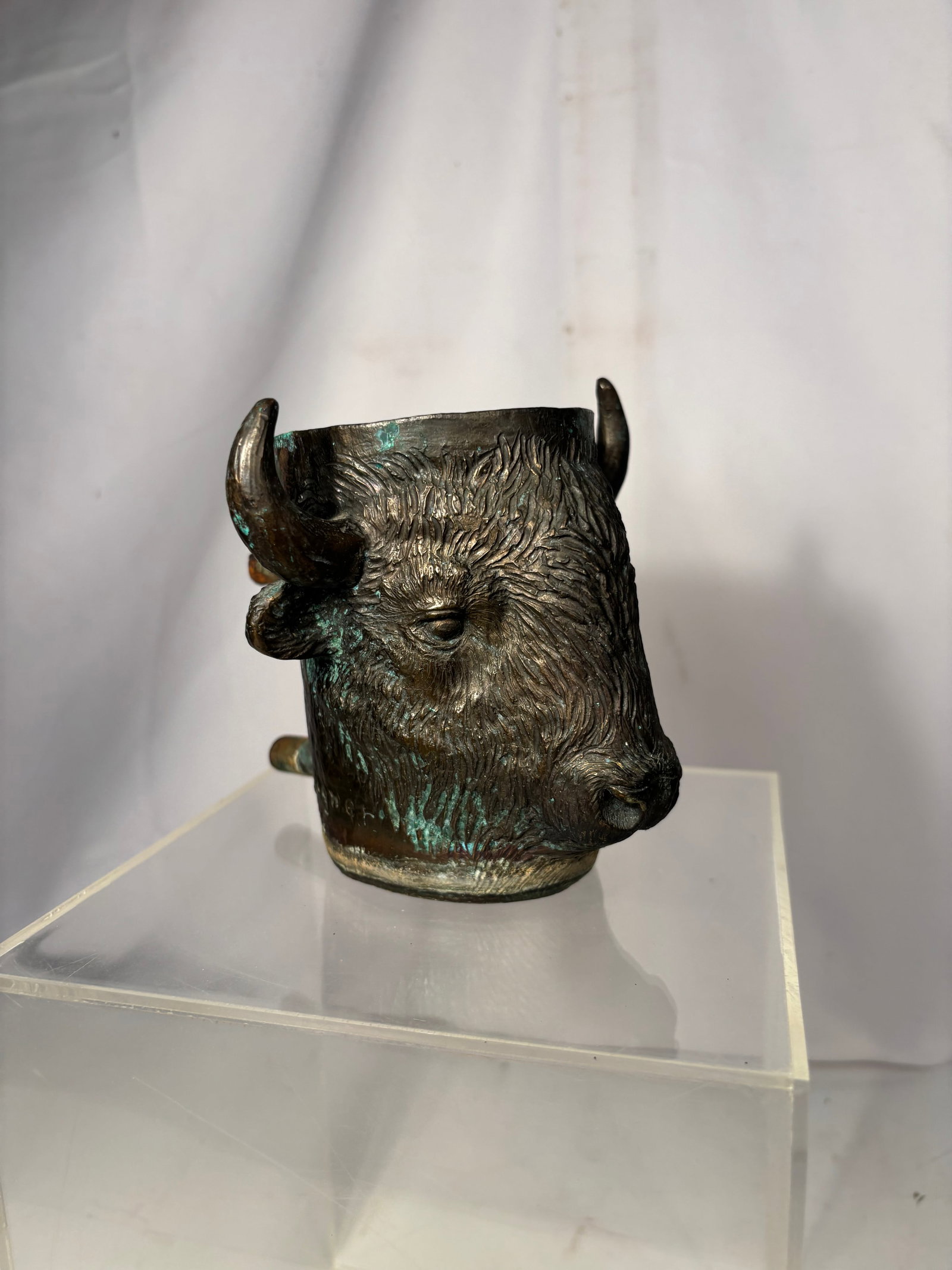 Carl Wagner “American Buffalo?? Limited-Edition Bronze Mug, 10/500, 1978 (1 of 8)