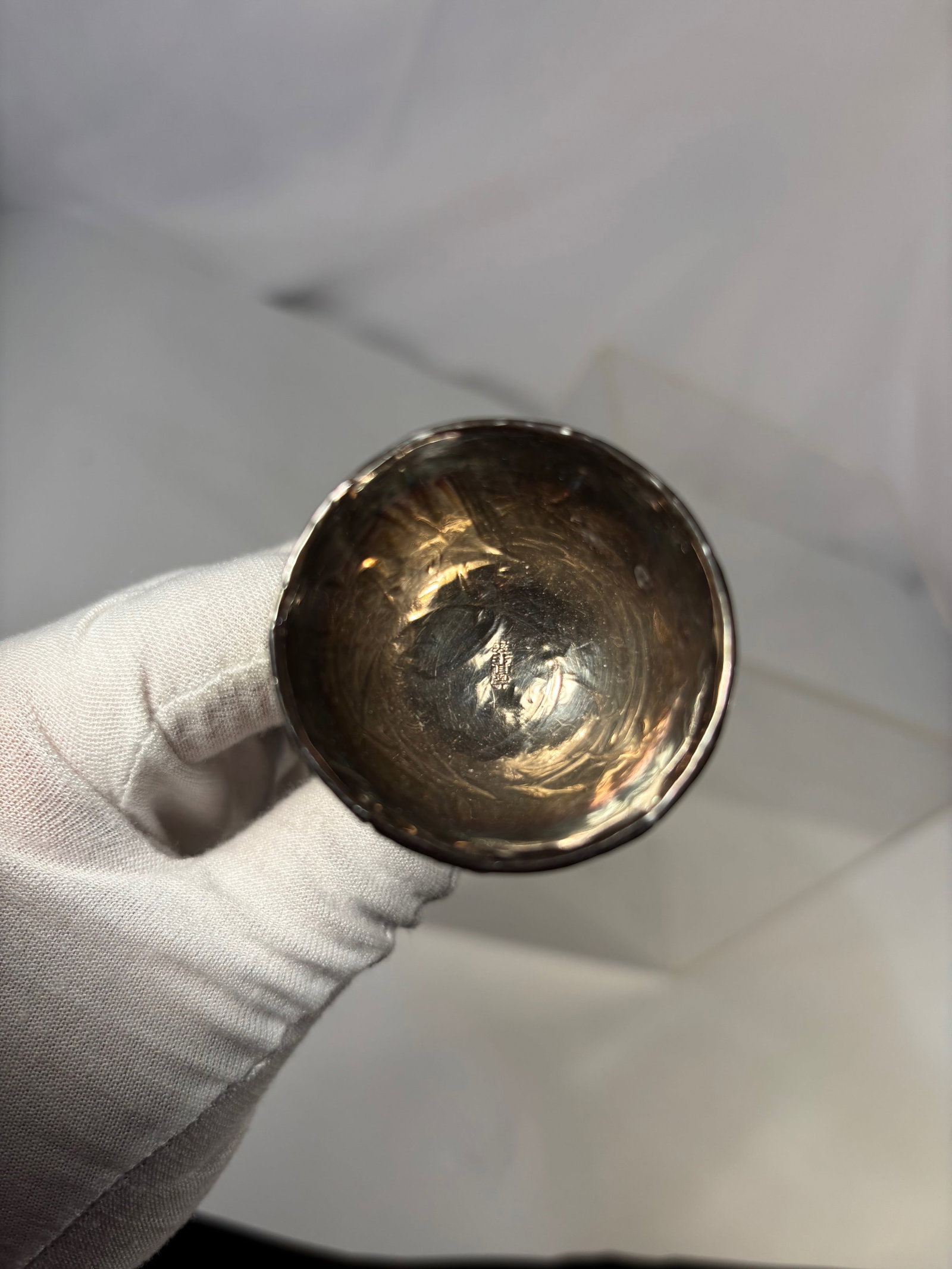 Chinese Silver-Mounted Coconut Shell Goblet with Silver-Lined Interior - 5