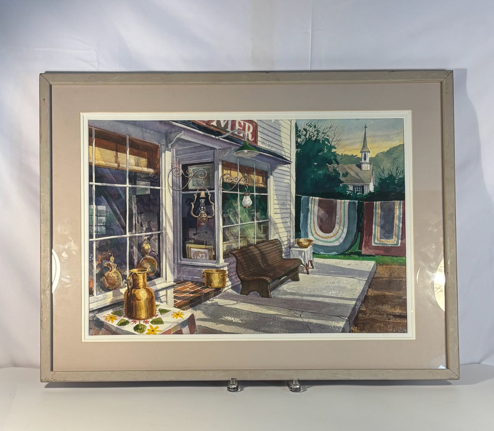 K. Peterson (20th Century), Original Watercolor Painting, Framed, Ex-Arlington Heights Memorial: Depicting a finely rendered portrait (or subject, depending on the imagery), executed in watercolor with delicate washes and strong linear accents. Signed lower (if visible). Presented under glass in 