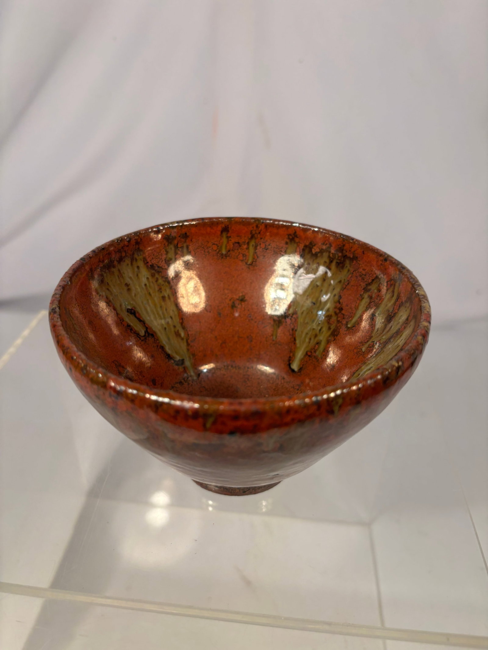 Vintage Signed Studio Pottery Bowl with Russet Glaze (1 of 8)