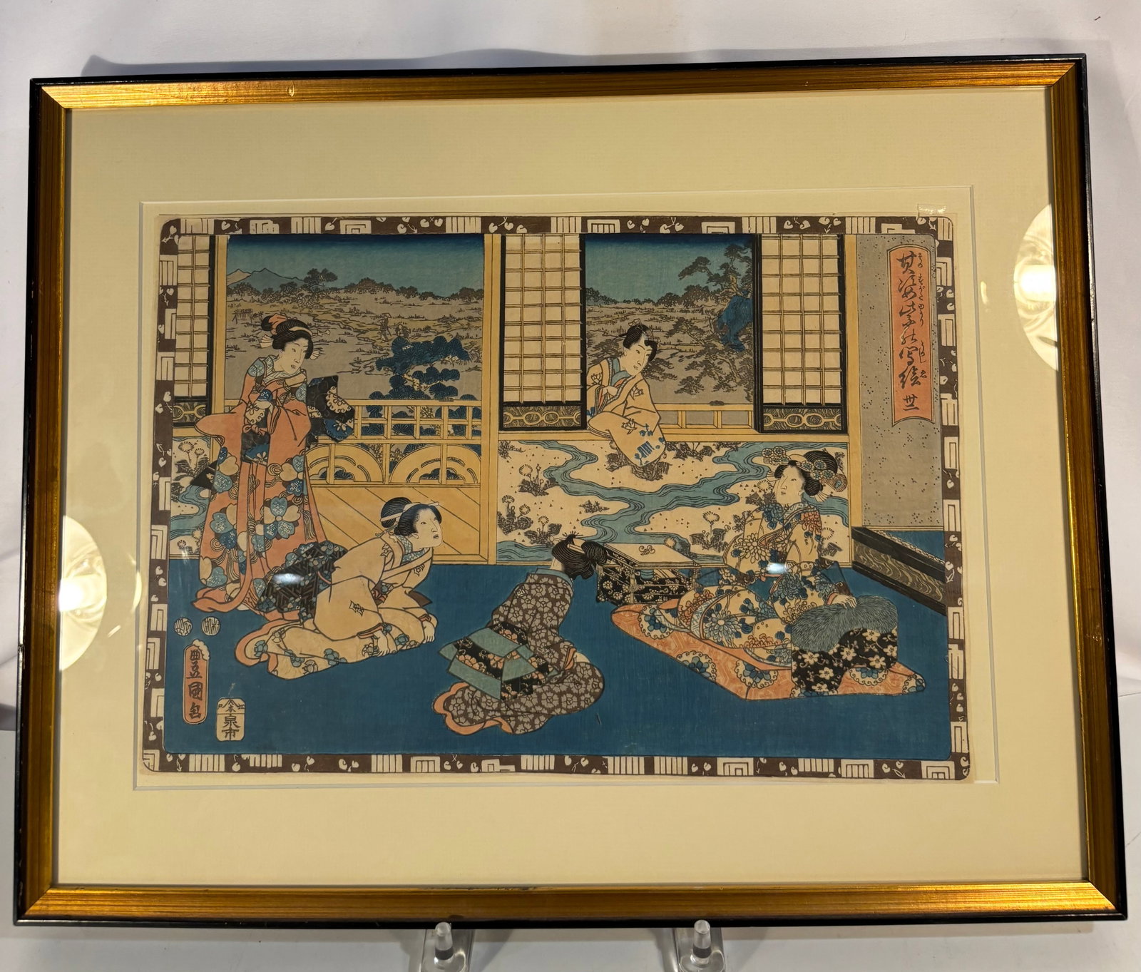 Utagawa Kunisada (Toyokuni III), Sono Sugata Yukari no Utsushi-e, Edo Woodblock Print, c. 1851: An Edo-period Japanese color woodblock print by Utagawa Kunisada (1786–1865), also known as Toyokuni III, from the series Sono Sugata Yukari no Utsushi-e (“Magic-Lantern Images of That Purple Figu