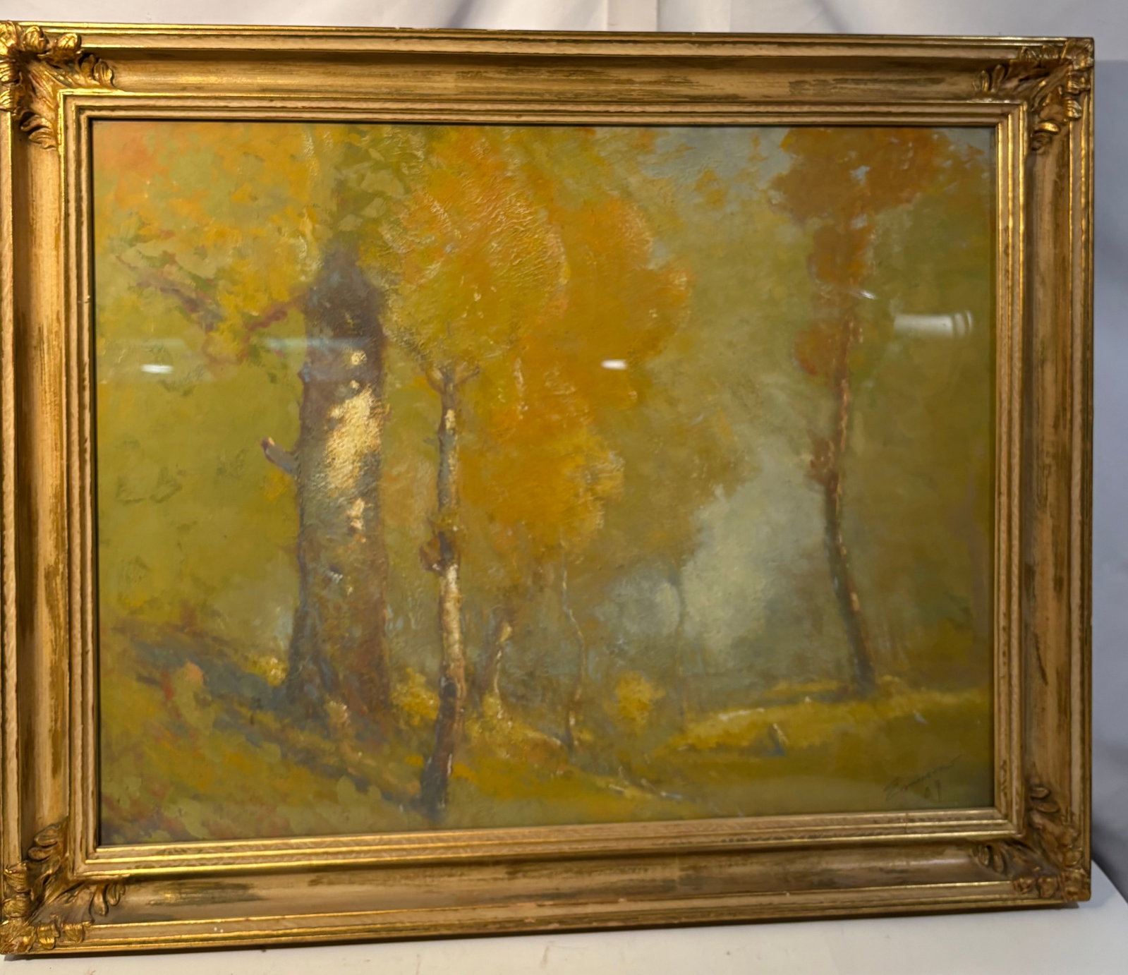 William C. Emerson (American, 1865–1937) Signed 1909 Tonalist Autumn Landscape, Oil Painting (1 of 9)