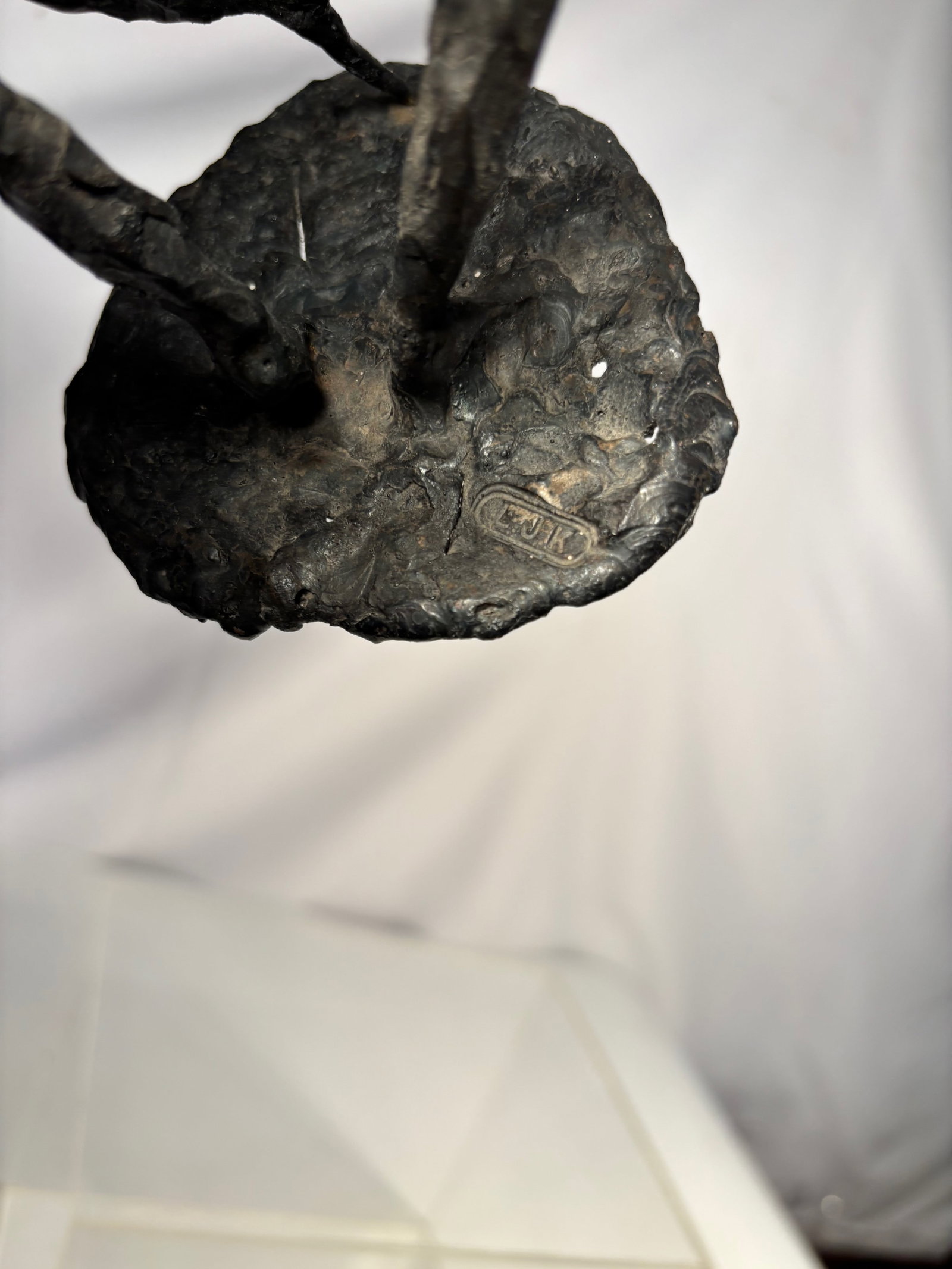 a Expressionist Bronze Figure, Signed “LJK - 12