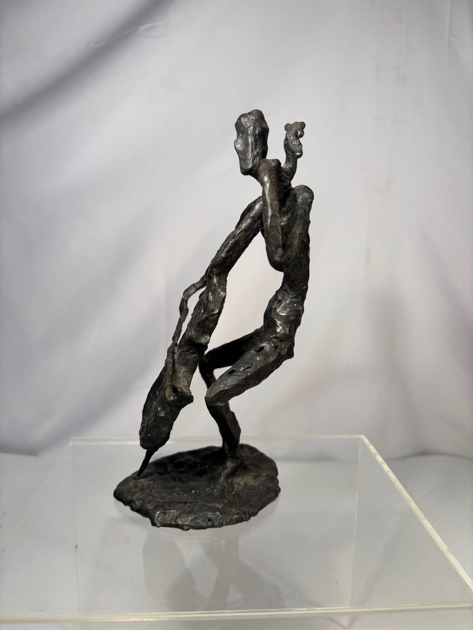 a Expressionist Bronze Figure, Signed “LJK - 2