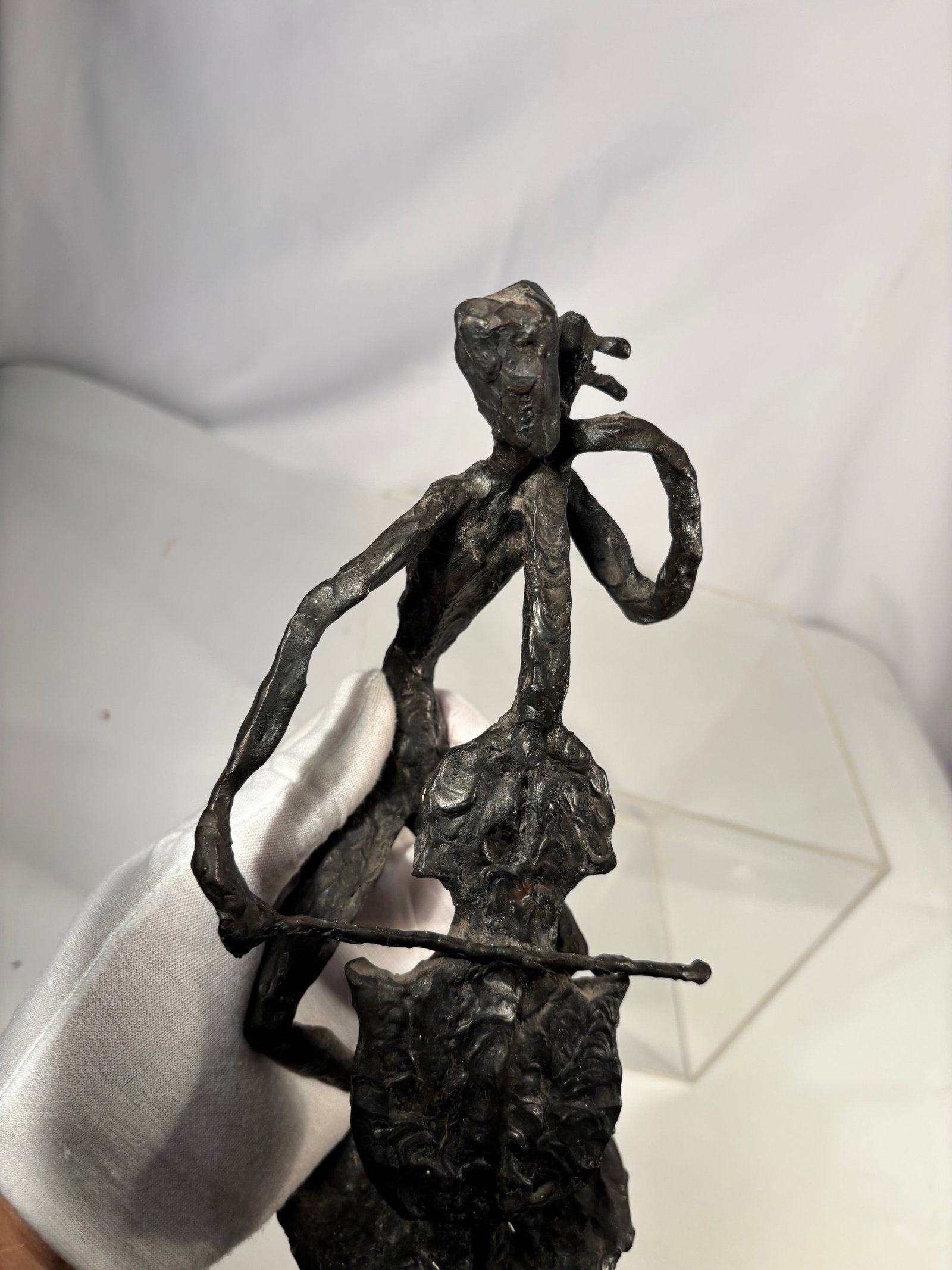 a Expressionist Bronze Figure, Signed “LJK - 4