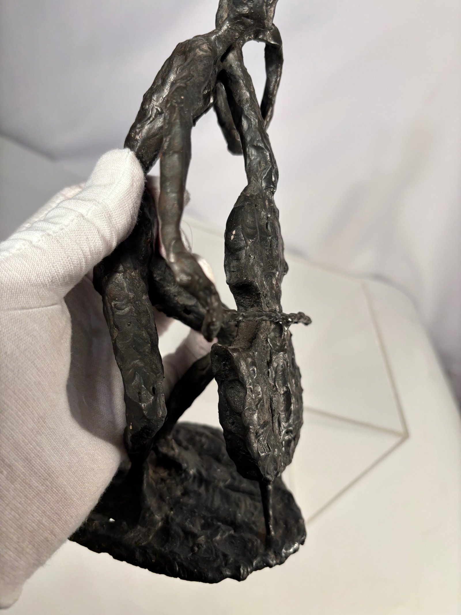 a Expressionist Bronze Figure, Signed “LJK - 7