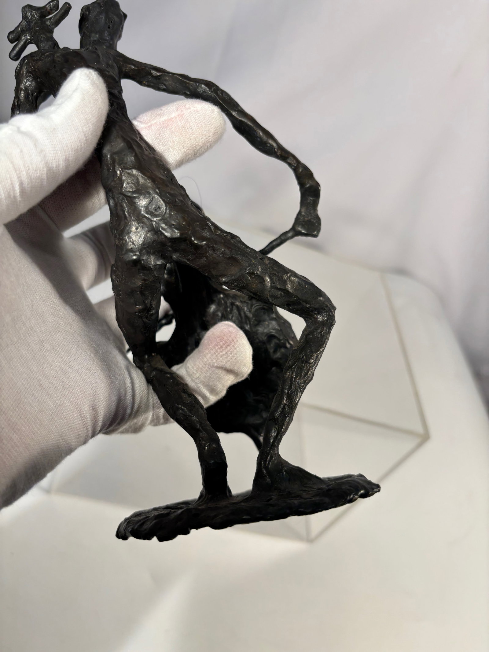 a Expressionist Bronze Figure, Signed “LJK - 8