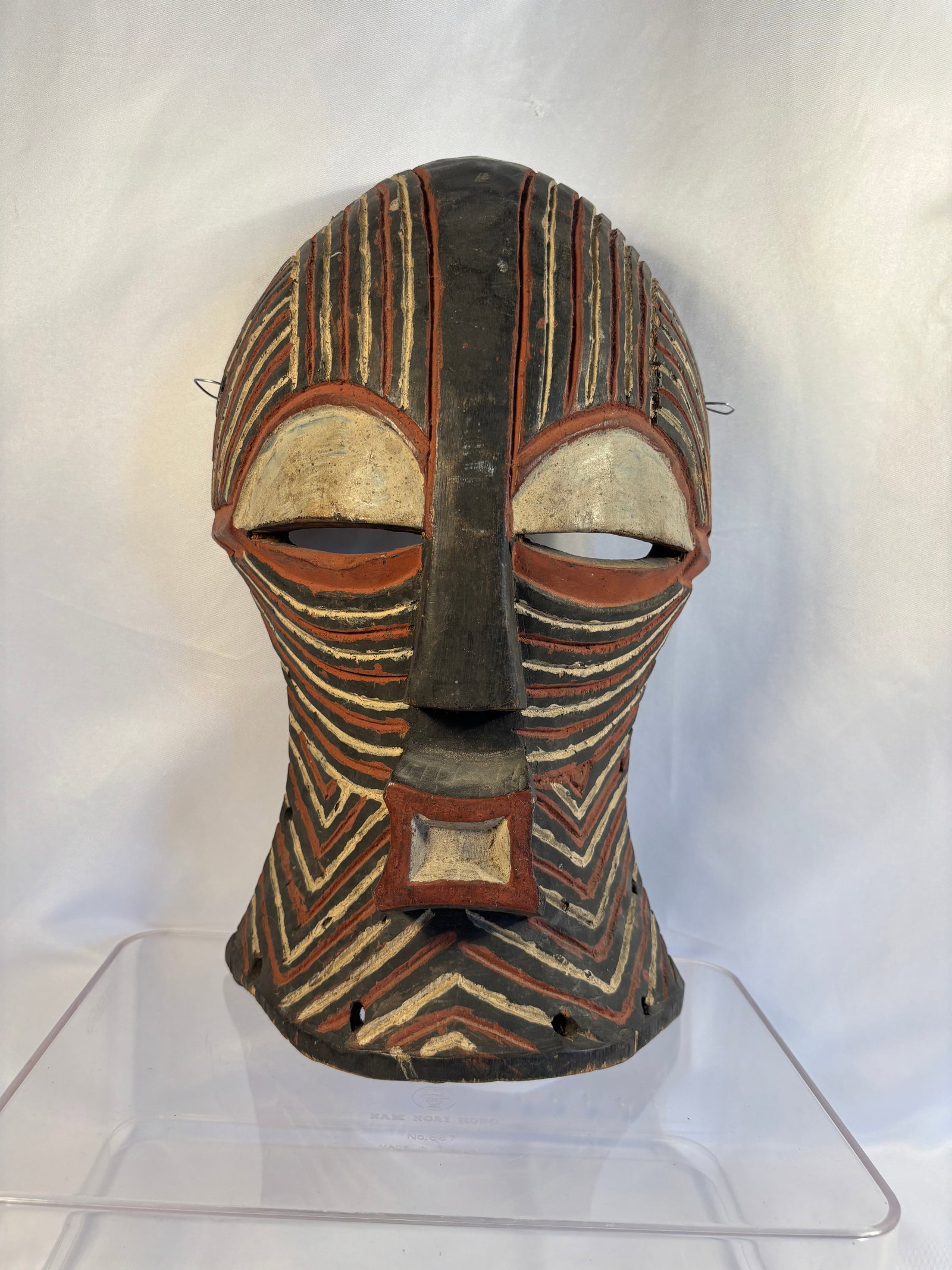 African Songye-Style Polychrome Carved Wood Kifwebe Mask (1 of 6)