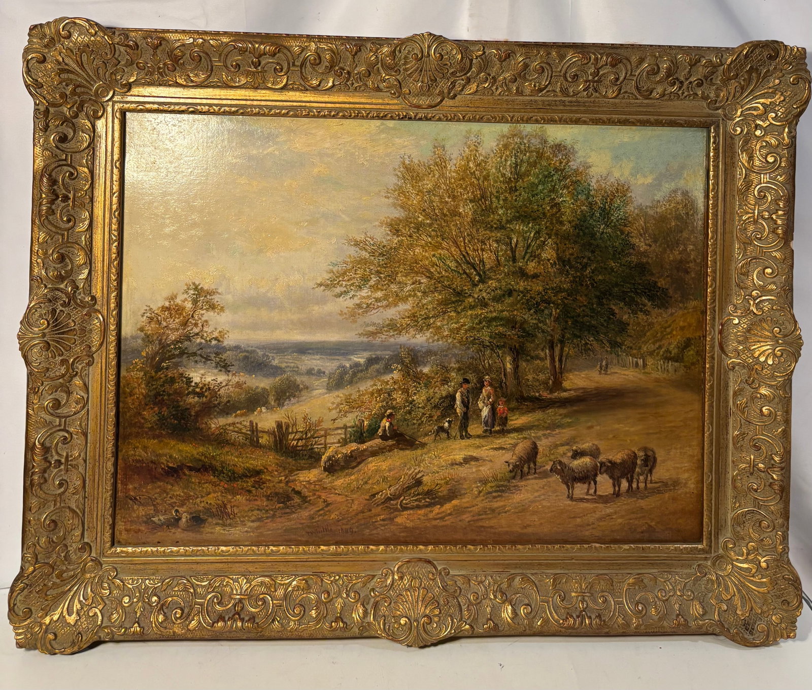 Thomas Whittle the Younger (British, 1842–1915) Pastoral Landscape with Figures and Sheep along a (1 of 11)