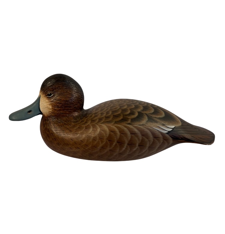 Armand J. Carney Signed 1989 Greater Scaup Hen Duck Decoy (1 of 11)