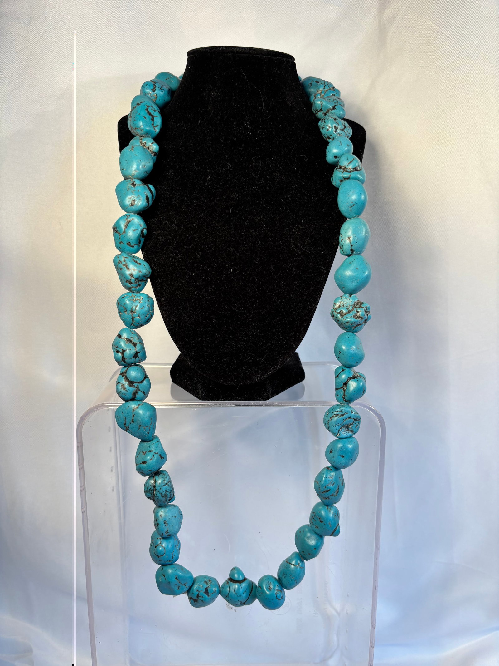 Large Free-Form Turquoise Nugget Bead Necklace (1 of 7)