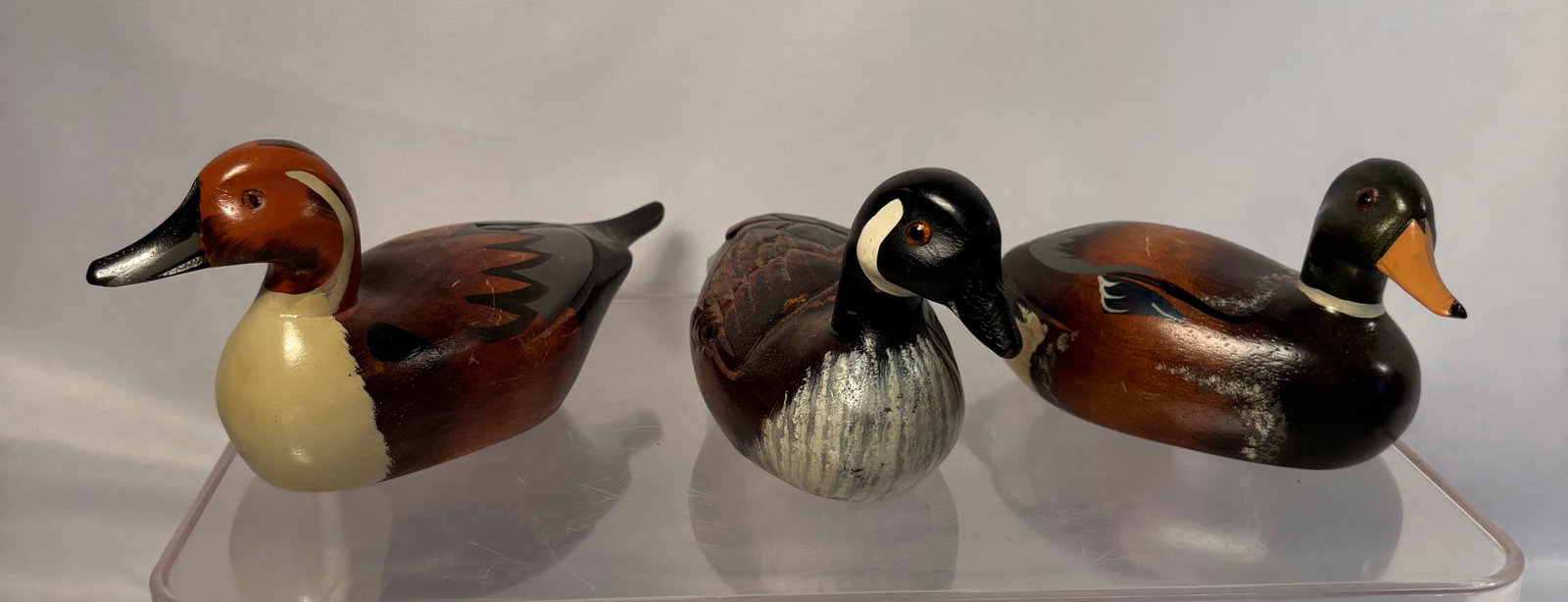 Three Vintage Hand-Painted Wooden Duck Figures, Taiwan (1 of 8)