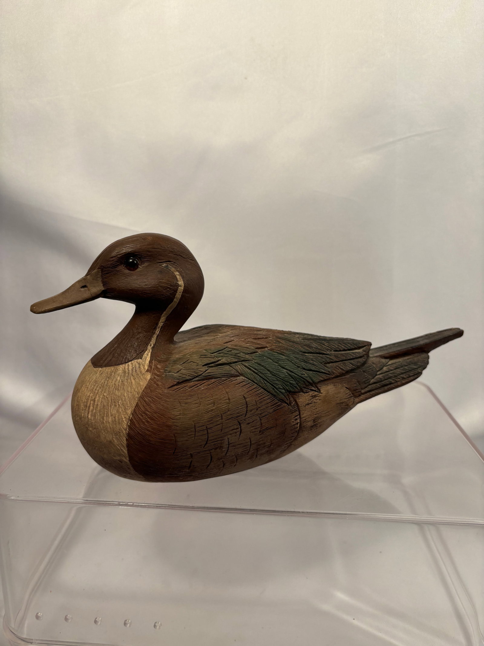 L. Everhart Signed 1984 Hand-Carved Pintail Drake Duck Decoy (1 of 9)